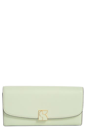 Kate Spade New York Dakota Smooth Leather Flap Continental Wallet In Green