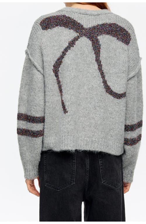 Bimba Y Lola Light Gray Tinsel Balloon Cardigan In Gray
