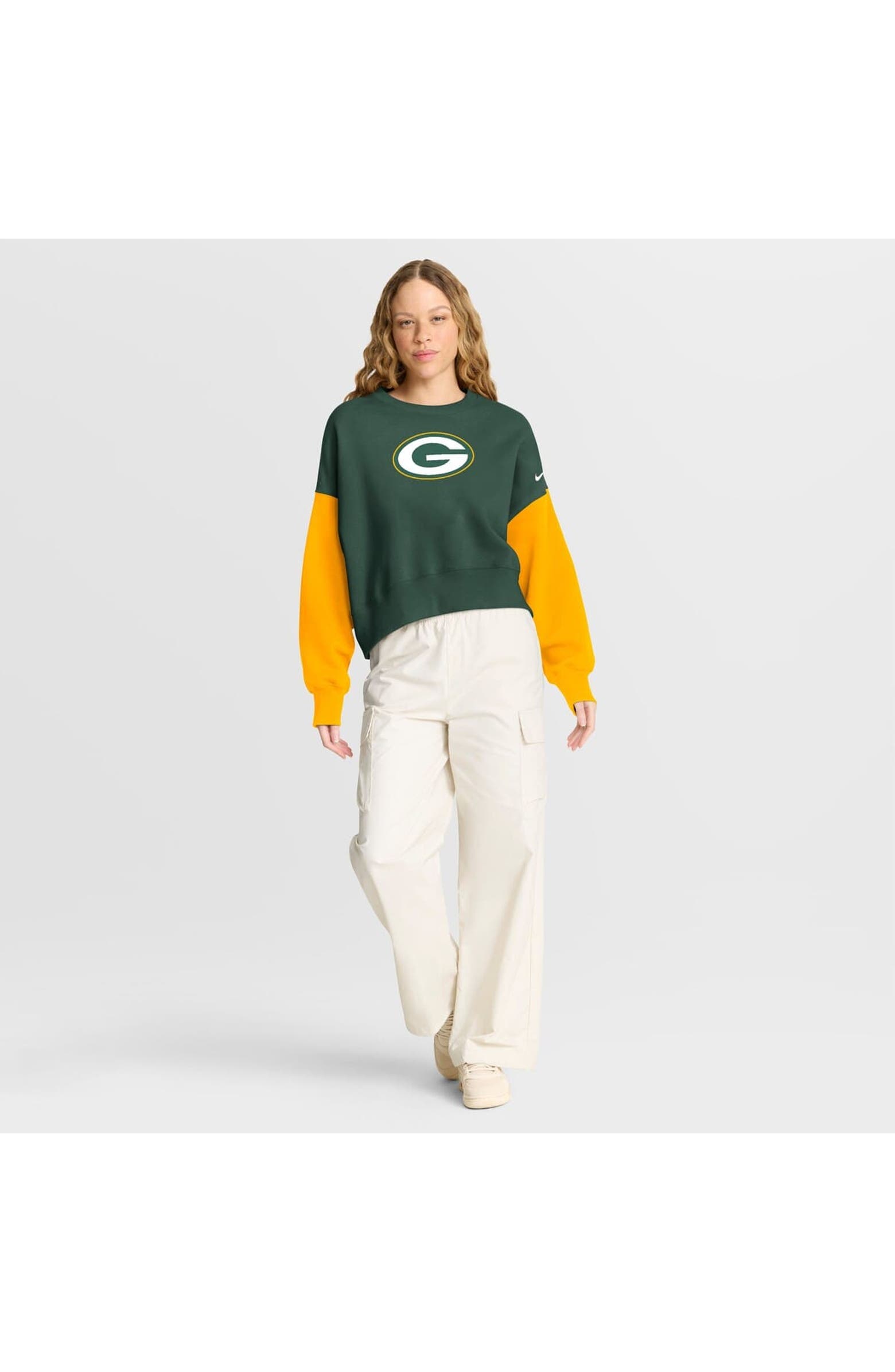 Nike Women's Nike Green Green Bay Packers Oversized Color-Block ...