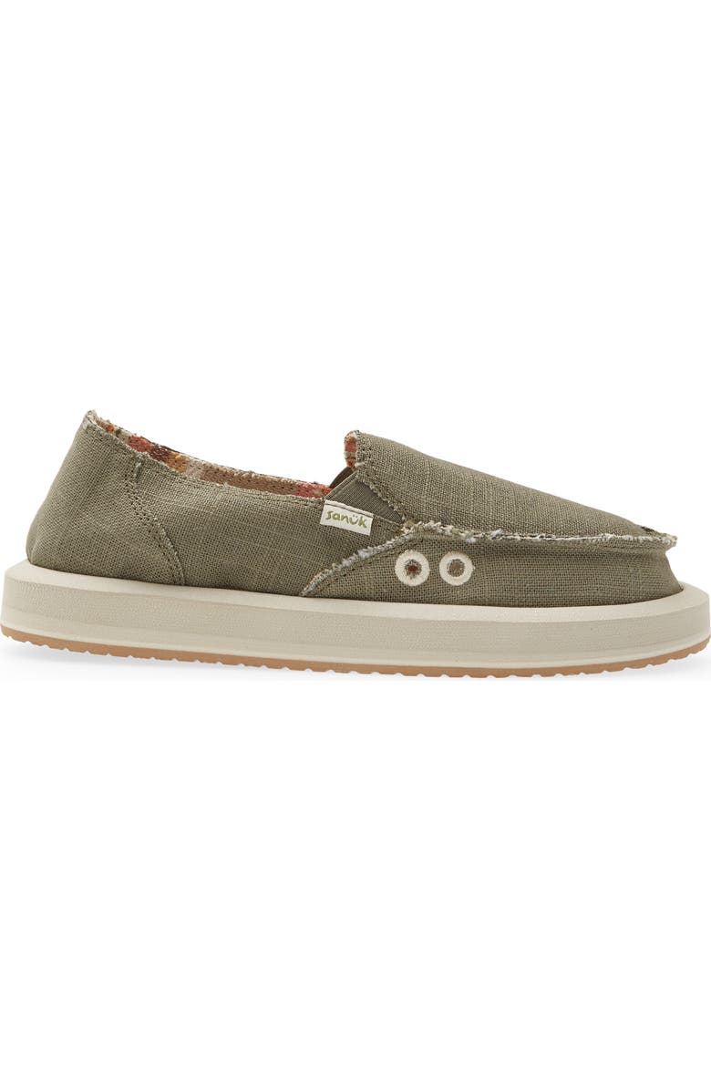Sanuk Donna Slip-On Sneaker, Alternate, color, Green