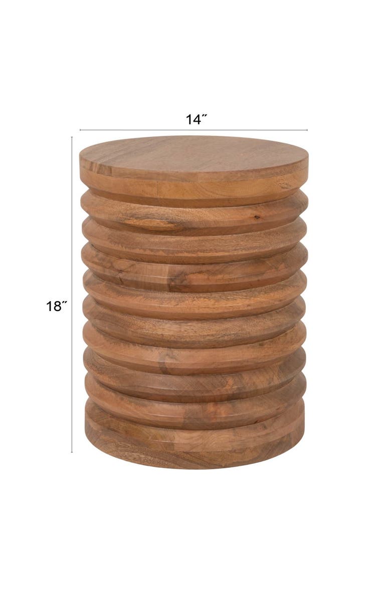 Olive Grove Round Ribbed Side Table, Alternate, color, Brown