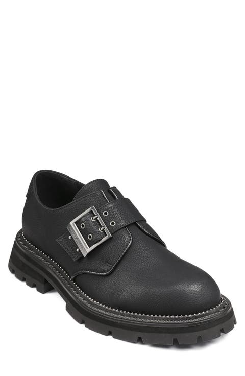 Pebble Leather Monk Strap Shoe (Men)