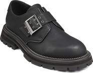 KARL LAGERFELD PARIS Pebble Leather Monk Strap Shoe