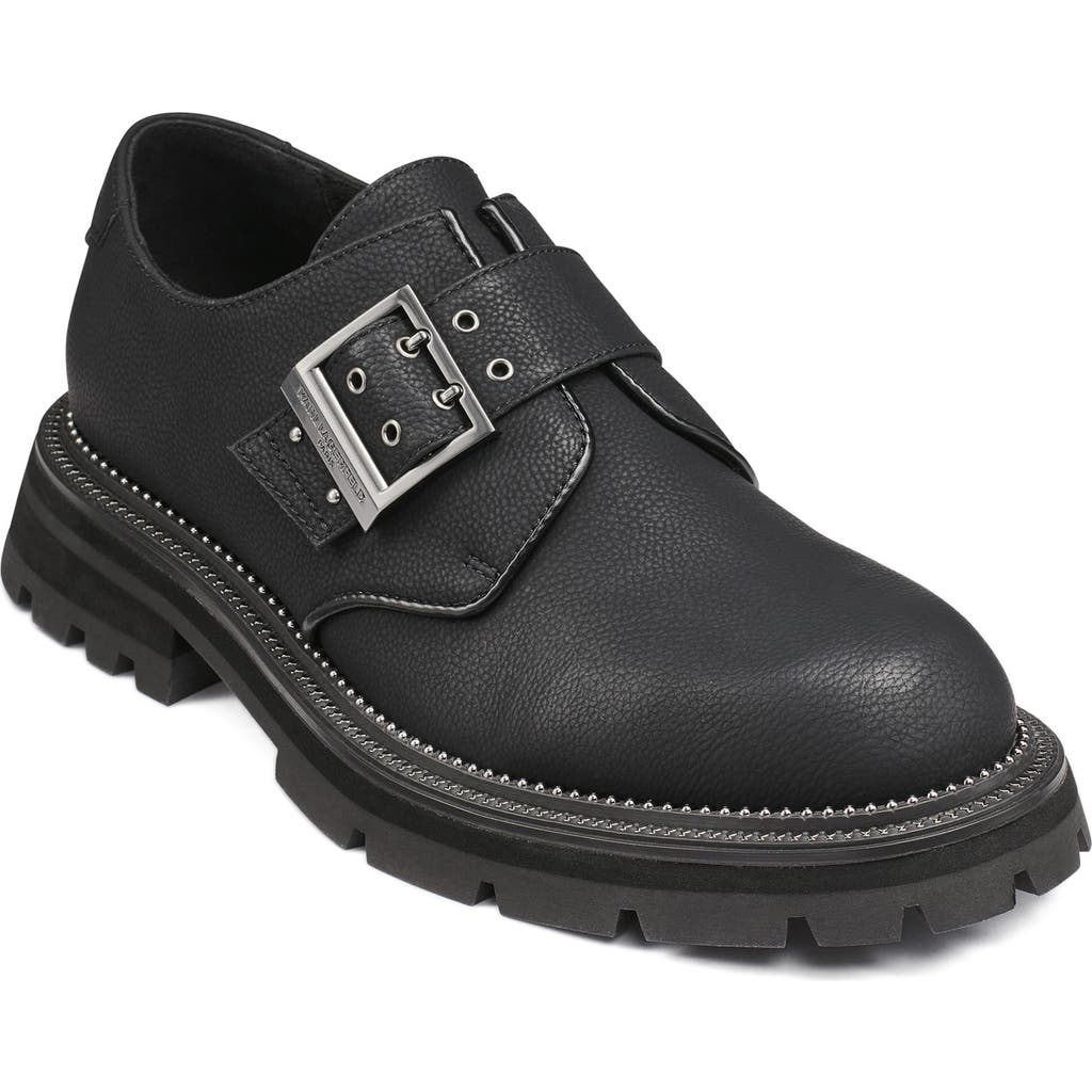 Karl Lagerfeld Paris Pebble Leather Monk Strap Shoe In Animal Print
