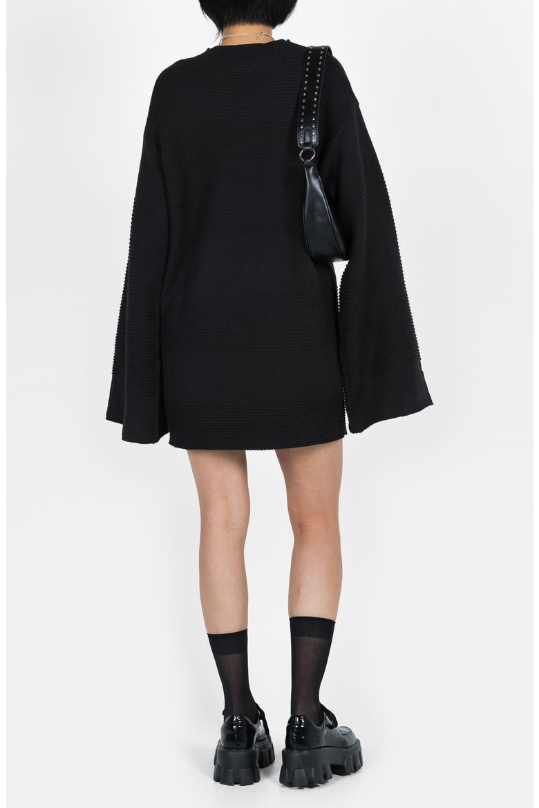 Cheyenne Ottoman Stitch Long Sleeve Sweater Minidress, Alternate, color, BLACK