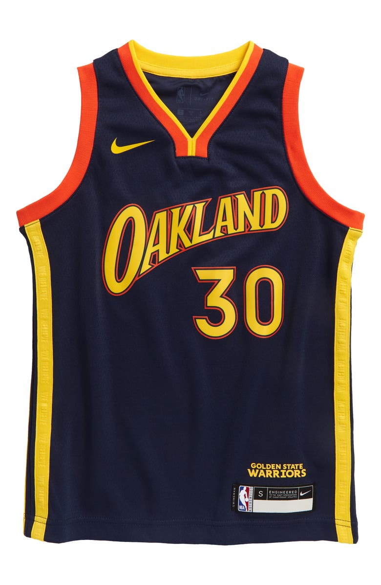 Nike Kids' Dri-FIT NBA Golden State Warriors Stephen Curry Jersey, Main, color, 