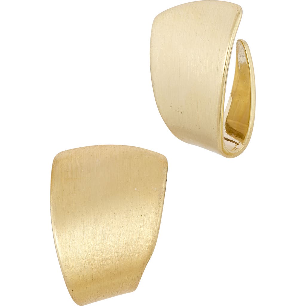 Savvy Cie Jewels 18k Gold Plated Foldover Stud Earrings In Yellow