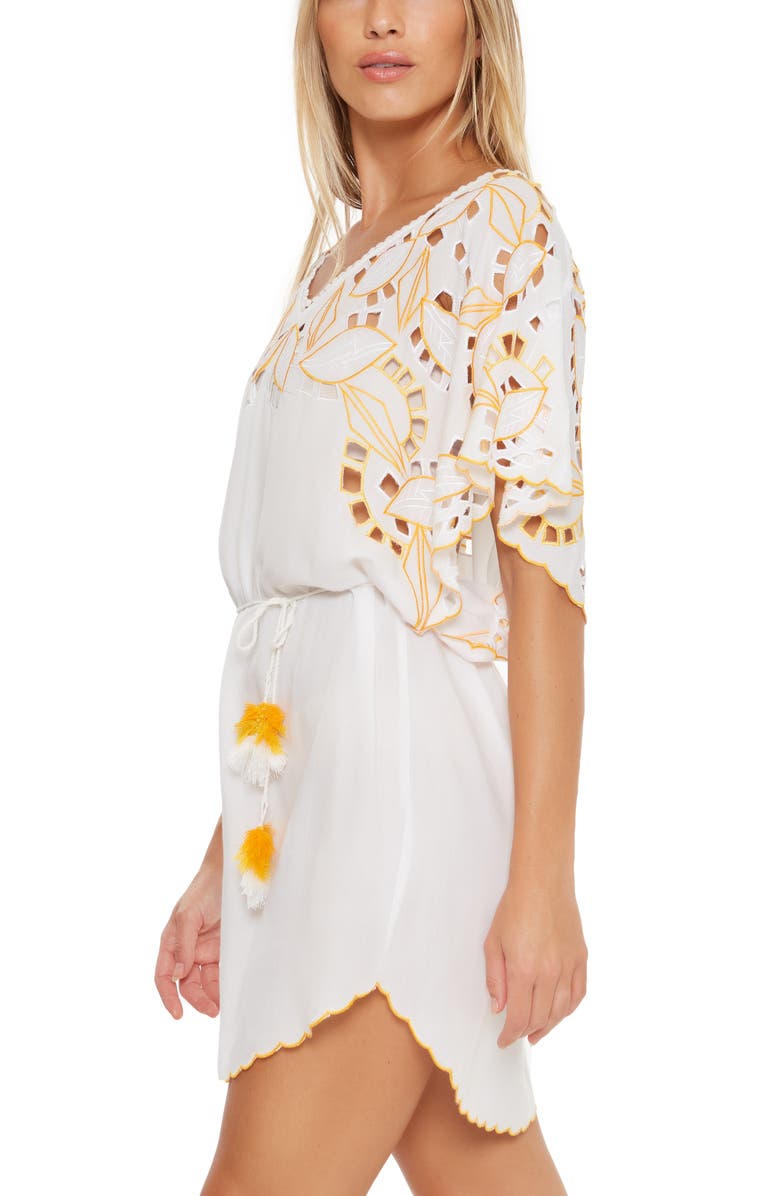 Trina Turk Lahaina Belted Cover-Up Tunic Dress, Alternate, color,