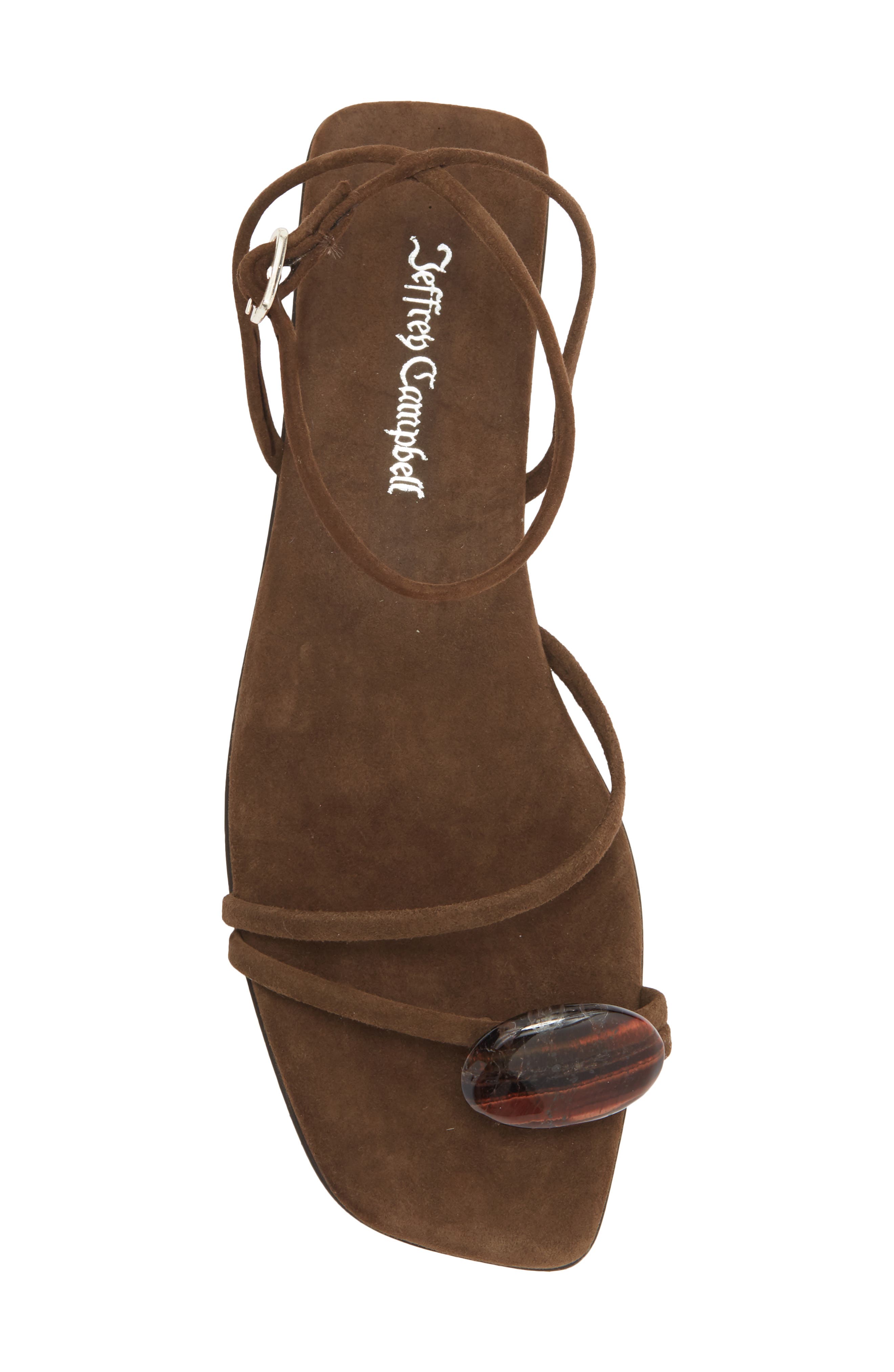 Jeffrey Campbell Lunara Ankle Strap Sandal, Alternate, color, Brown Suede Combo