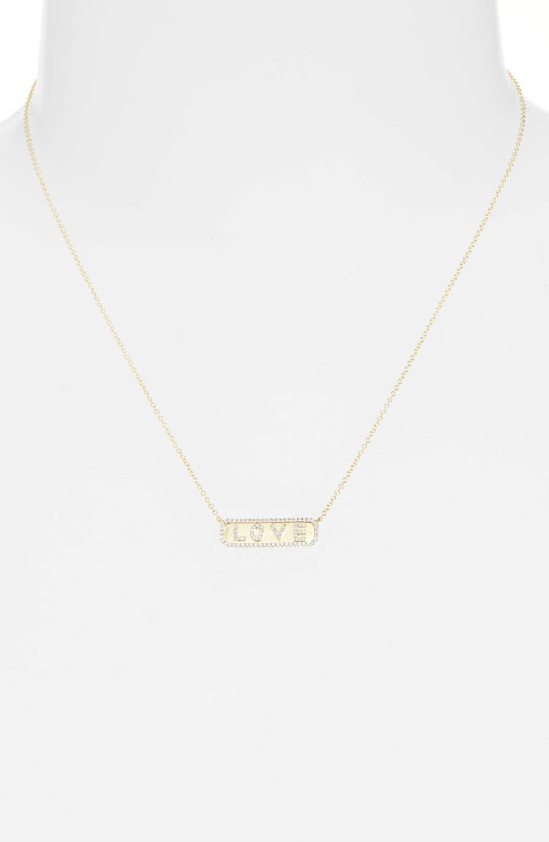 Meira T Diamond Love Pendant Necklace, Alternate, color, Yellow Gold/ Diamond