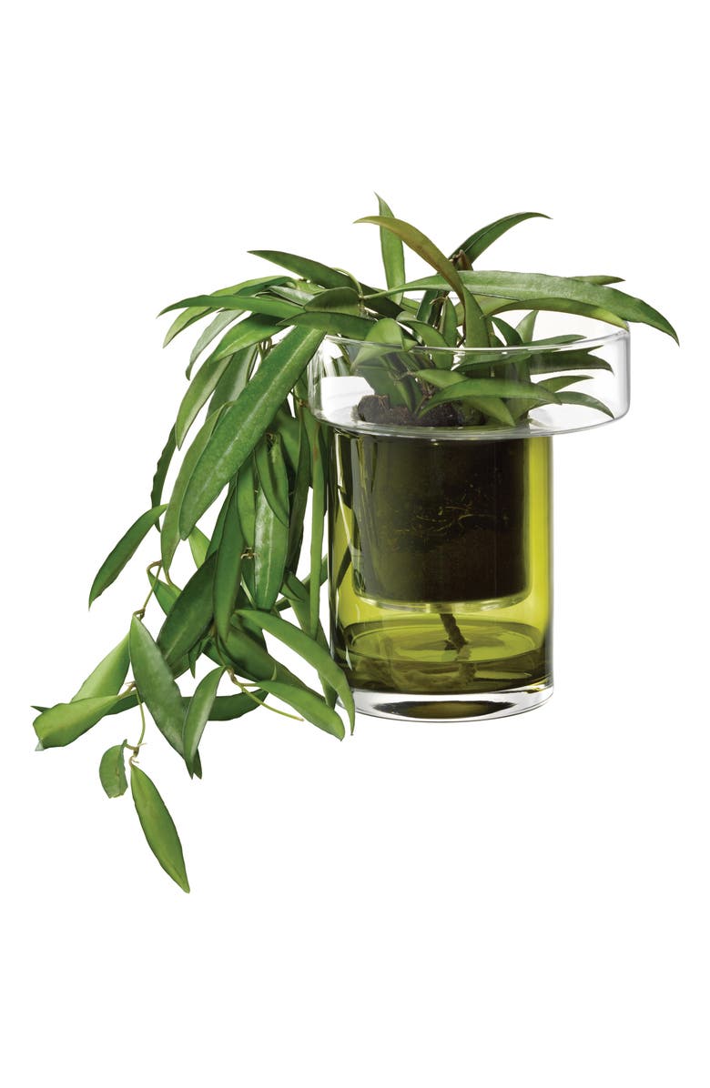 LSA Balcony Self Watering Glass Planter, Alternate, color, Green