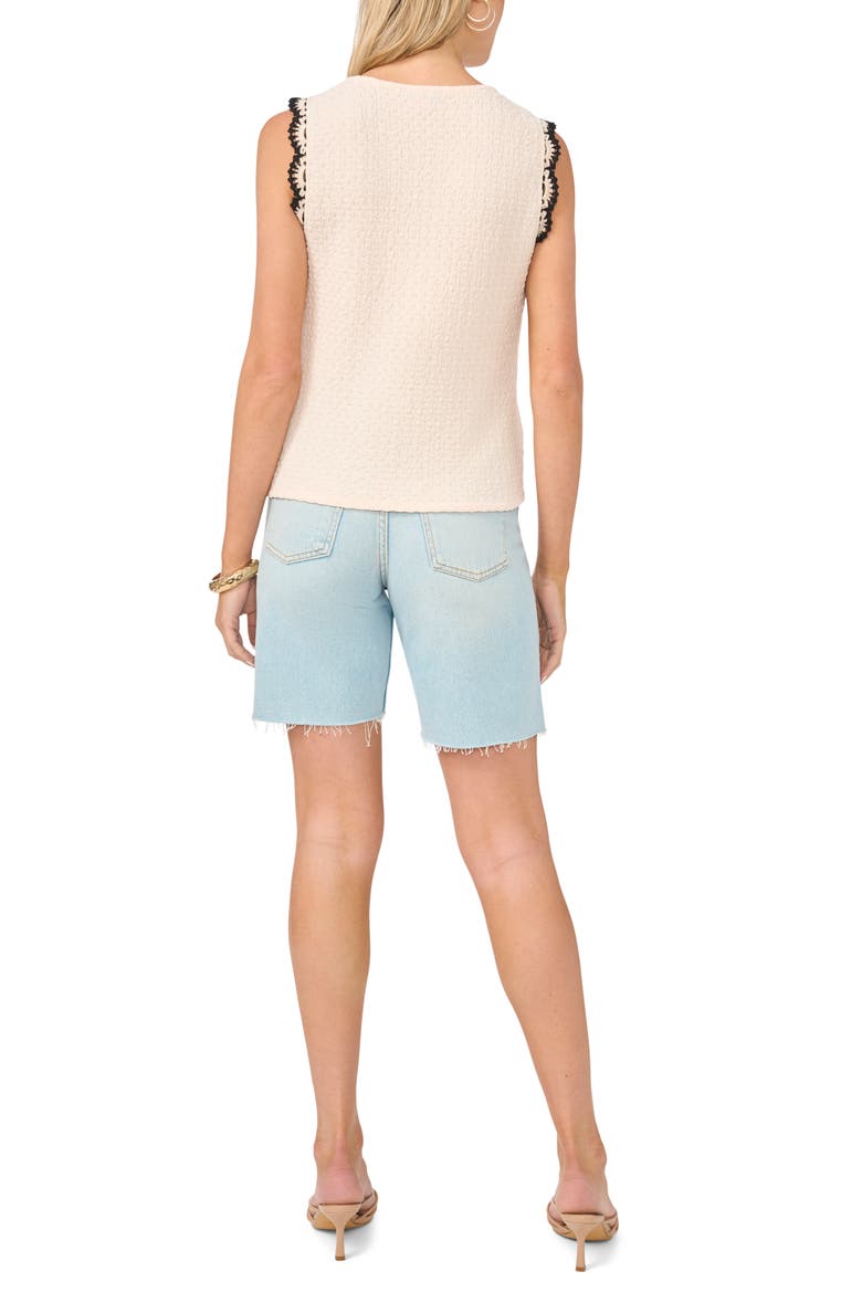 Scallop Tweed Sleeveless Top, Alternate, color, SOFT CREAM