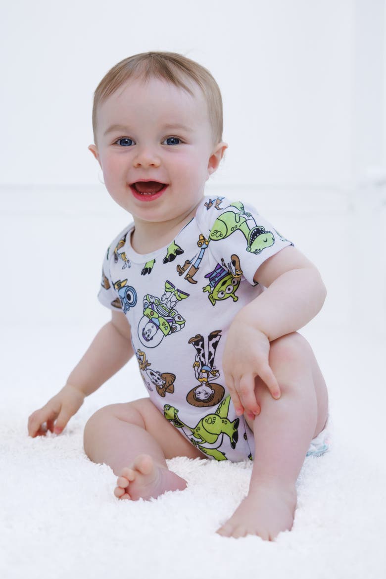 Pixar 3-Pack Short Sleeve Bodysuits, Alternate, color, Blue White Toy Story