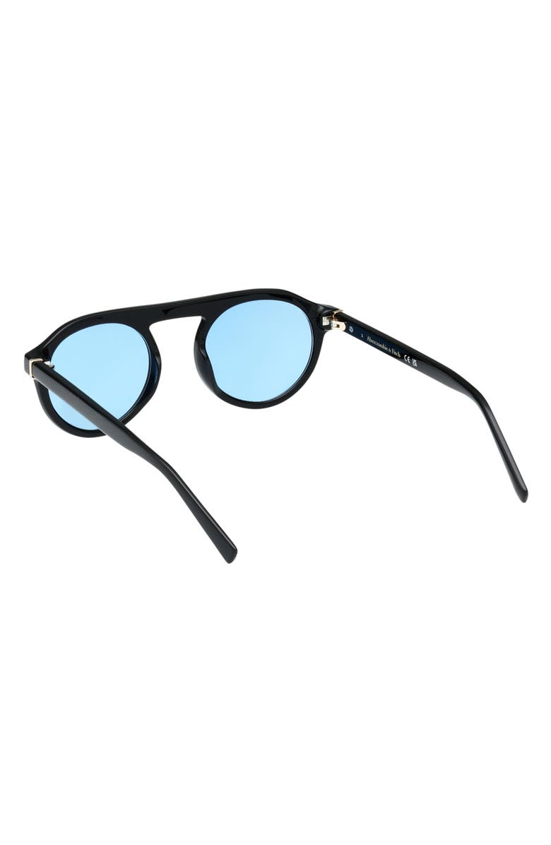 ABERCROMBIE & FITCH 49mm Pilot Sunglasses, Alternate, color, Shiny Black / Blue