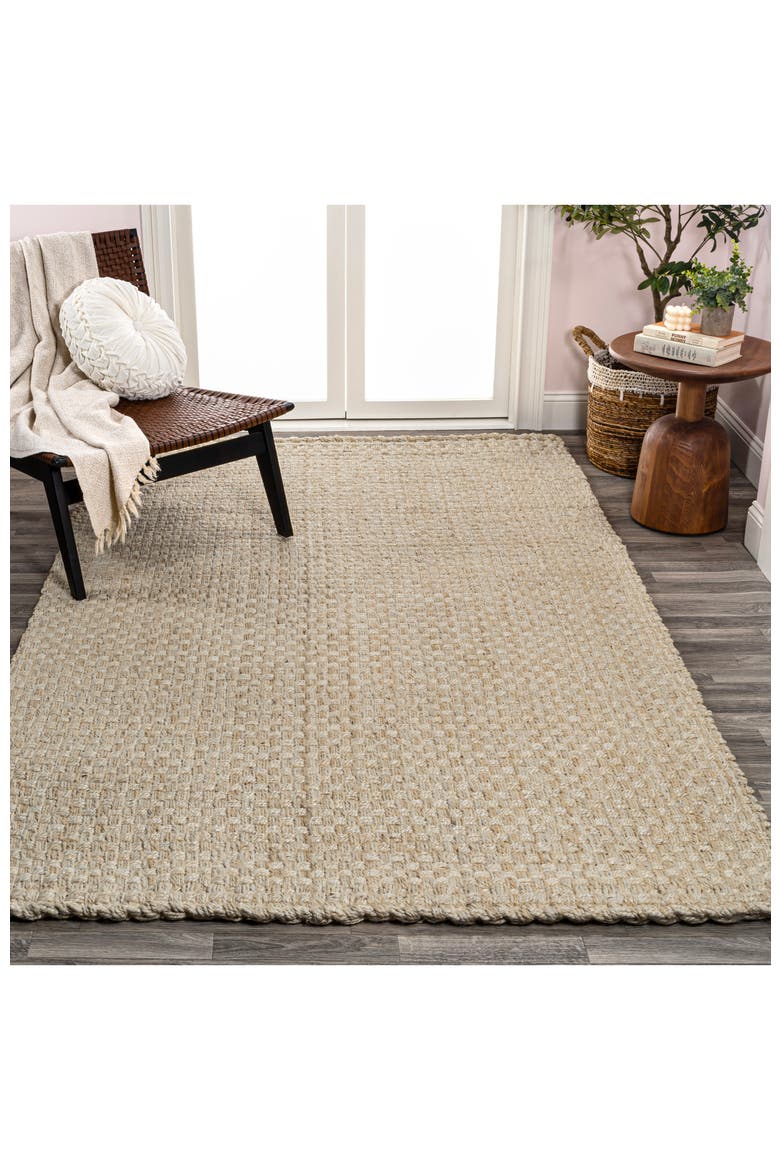 Estera Hand Woven Boucle Chunky Jute Area Rug, Alternate, color, Ivory
