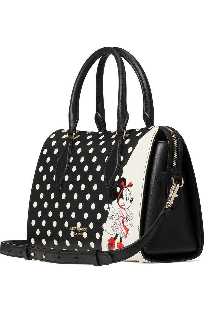 Kate Spade New York x disney minnie mouse faux leather satchel, Alternate, color, Black Multi