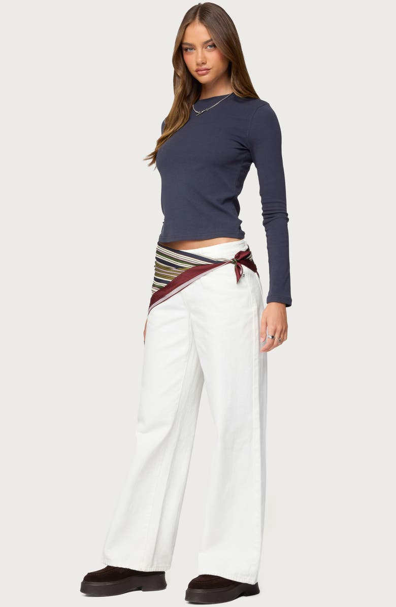 EDIKTED Kiyan Long Sleeve T-Shirt, Alternate, color, Navy