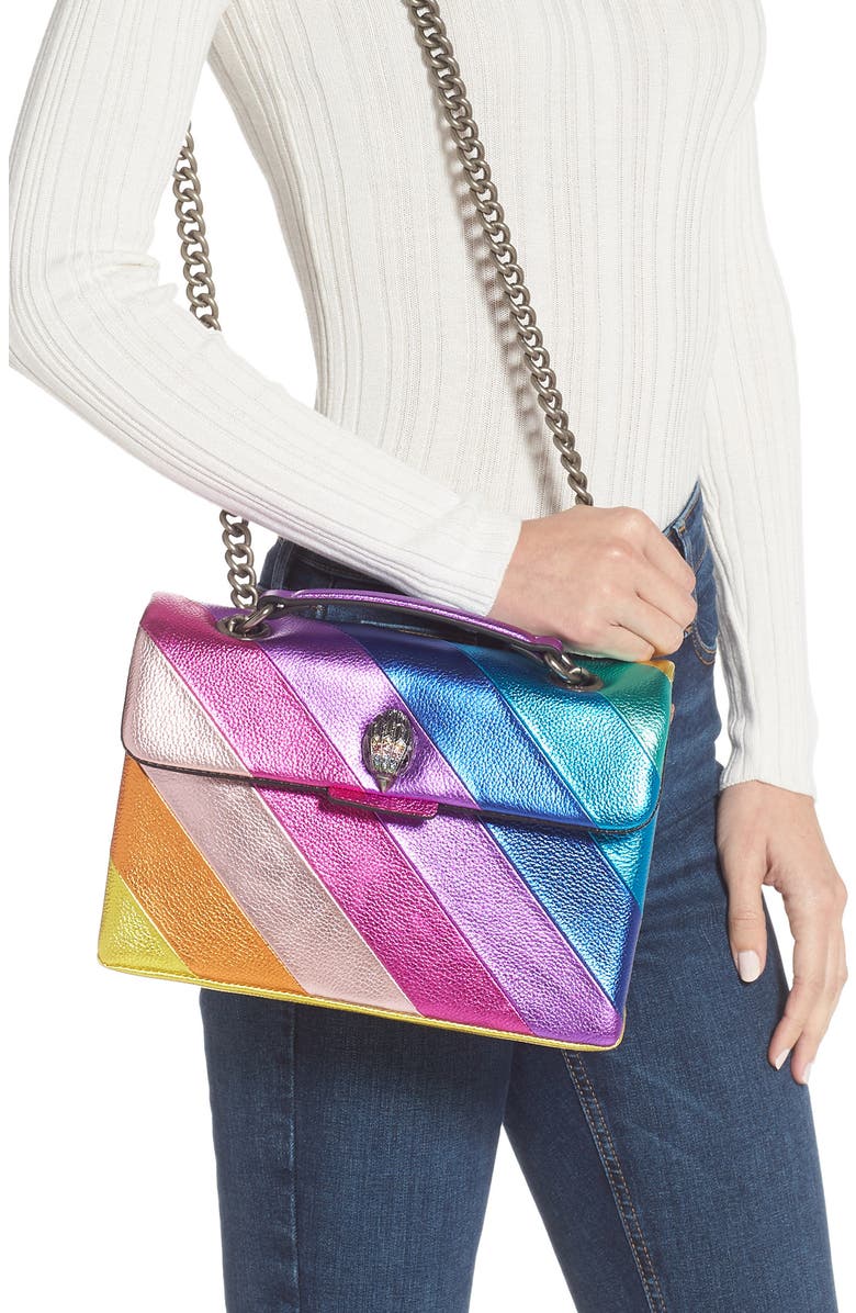 Kurt Geiger London Kensington Leather Convertible Shoulder Bag, Alternate, color, Pink Multi