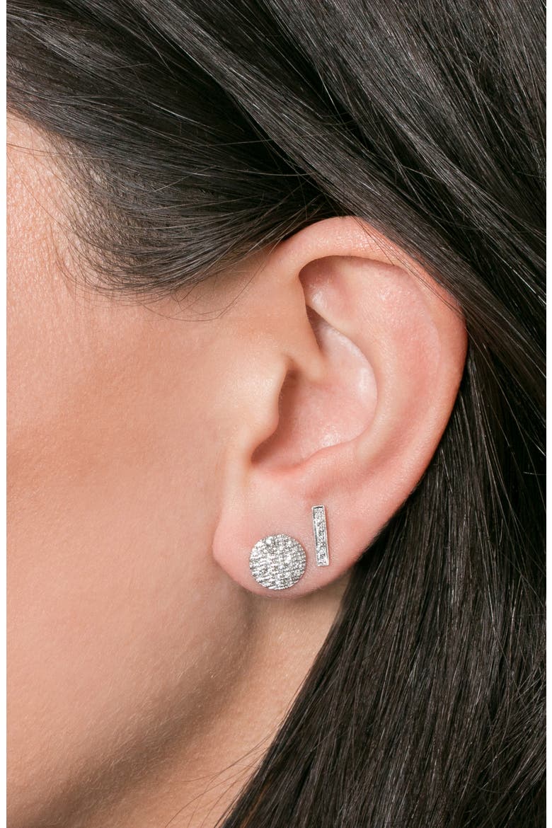 Sylvie Rose Diamond Bar Stud Earrings, Alternate, color, WHITE GOLD