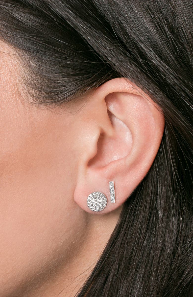 Dana Rebecca Designs Sylvie Rose Diamond Bar Stud Earrings, Alternate, color, White Gold