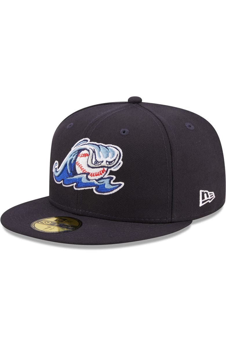 New Era Men's New Era Navy West Michigan Whitecaps Authentic Collection 59FIFTY Fitted Hat, Main, color, 