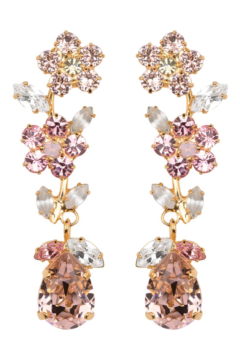 Freesia Drop Earrings, Main, color, VINTAGE ROSE