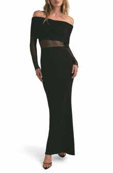 The New Era Off the Shoulder Long Sleeve Jersey Maxi Dress