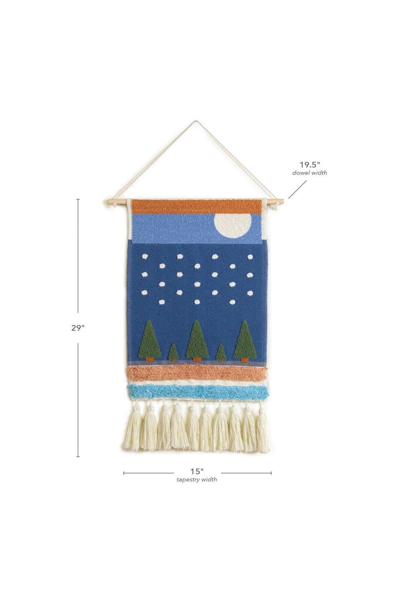 Winter Classroom Tapestry, Alternate, color, blue