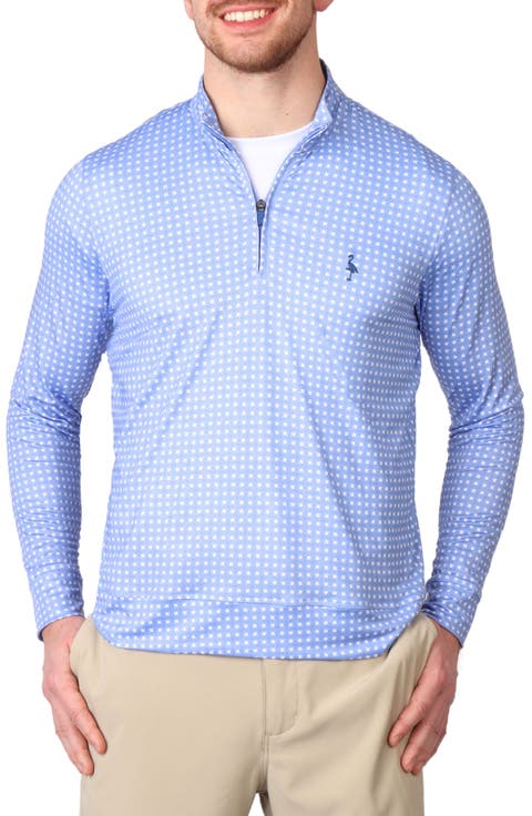 Diamond Perforated Performance Quarter Zip Golf Pullover