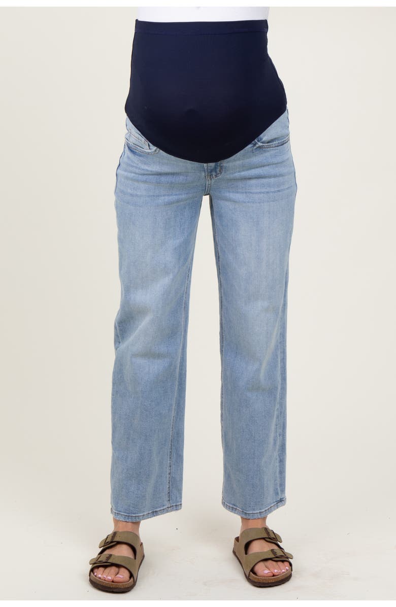 PinkBlush Straight Leg Ankle Maternity Jeans, Alternate, color, Blue