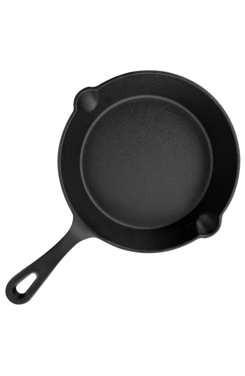 Megachef 8 Inch Round Preseasoned Cast Iron Frying Pan, Alternate, color, Black