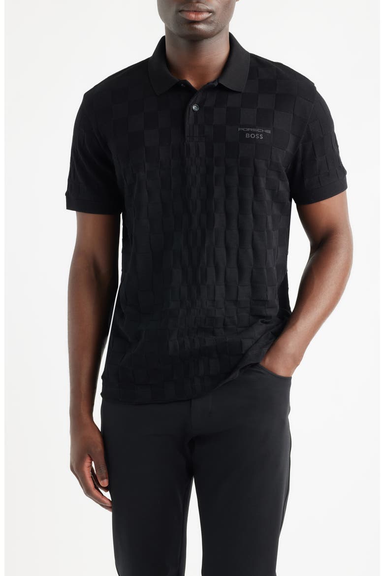 Porsche Spirit 70 Logo Jacquard Polo, Main, color, BLACK