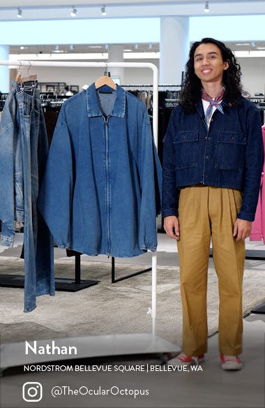 Fear of God Essentials Oversize Denim Zip Jacket | Nordstrom