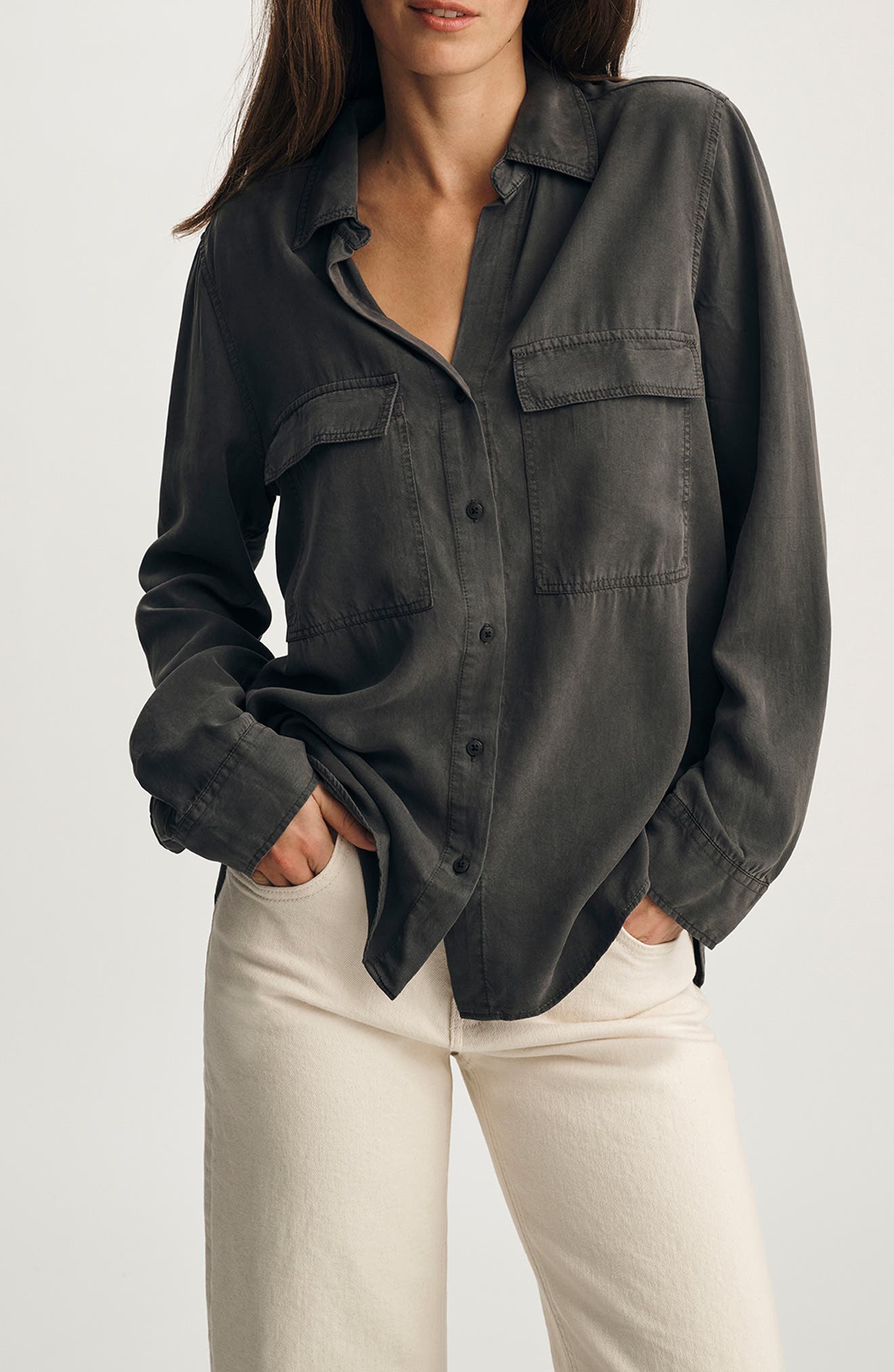 Luxe Touch Relaxed Fit Button-Up Shirt