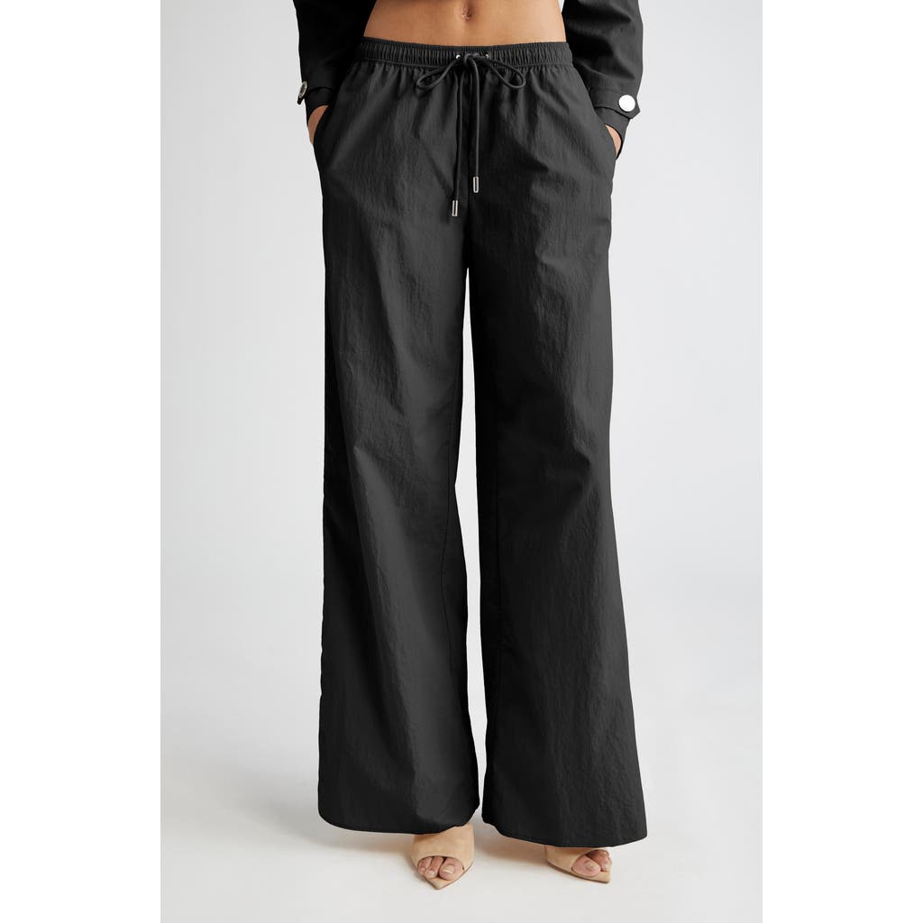 L Agence L'agence Valkyrie Snap Accent Drawstring Waist Pants In Black