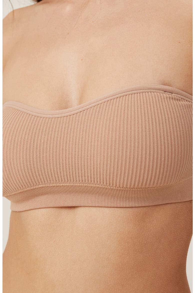 Women's Seamless Sweetheart Padded Bandeau, Alternate, color, Maple Sugar