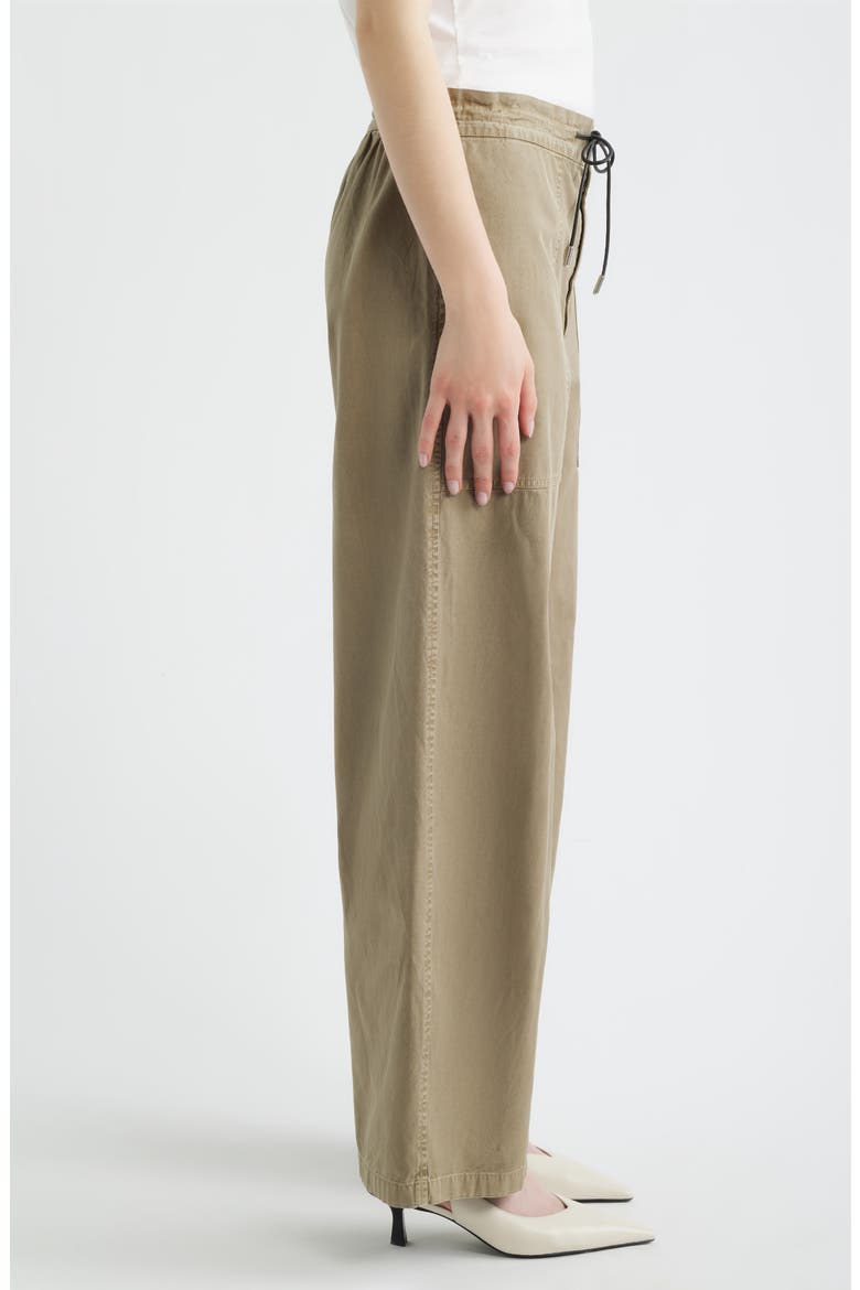 The Gallery Drawstring Waist Cotton Utility Pants, Alternate, color, ARMY