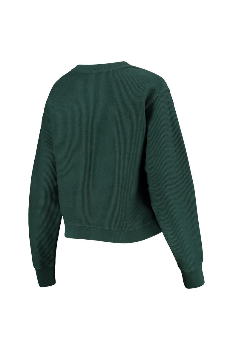 Women's League Collegiate Wear Green Michigan State Spartans Corded Timber Cropped Pullover Sweatshirt, Alternate, color, Green