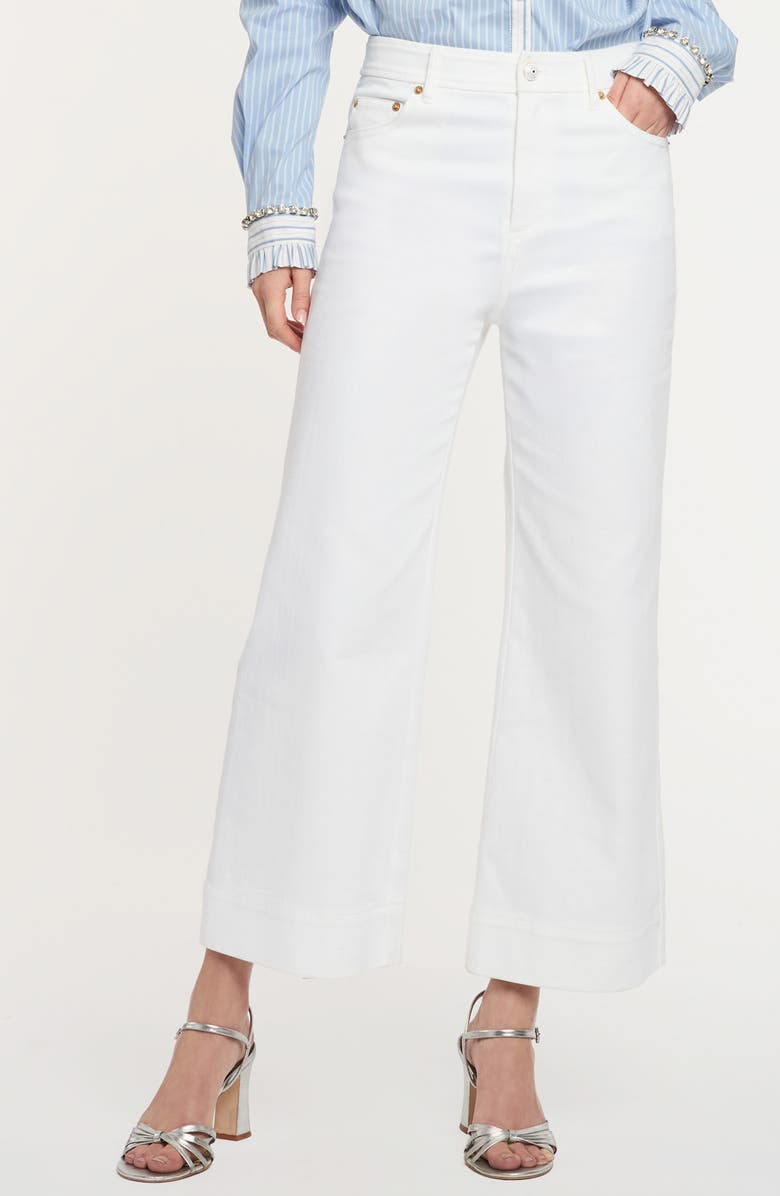 Cinq à Sept Joey Ankle Wide Leg Jeans, Main, color, White