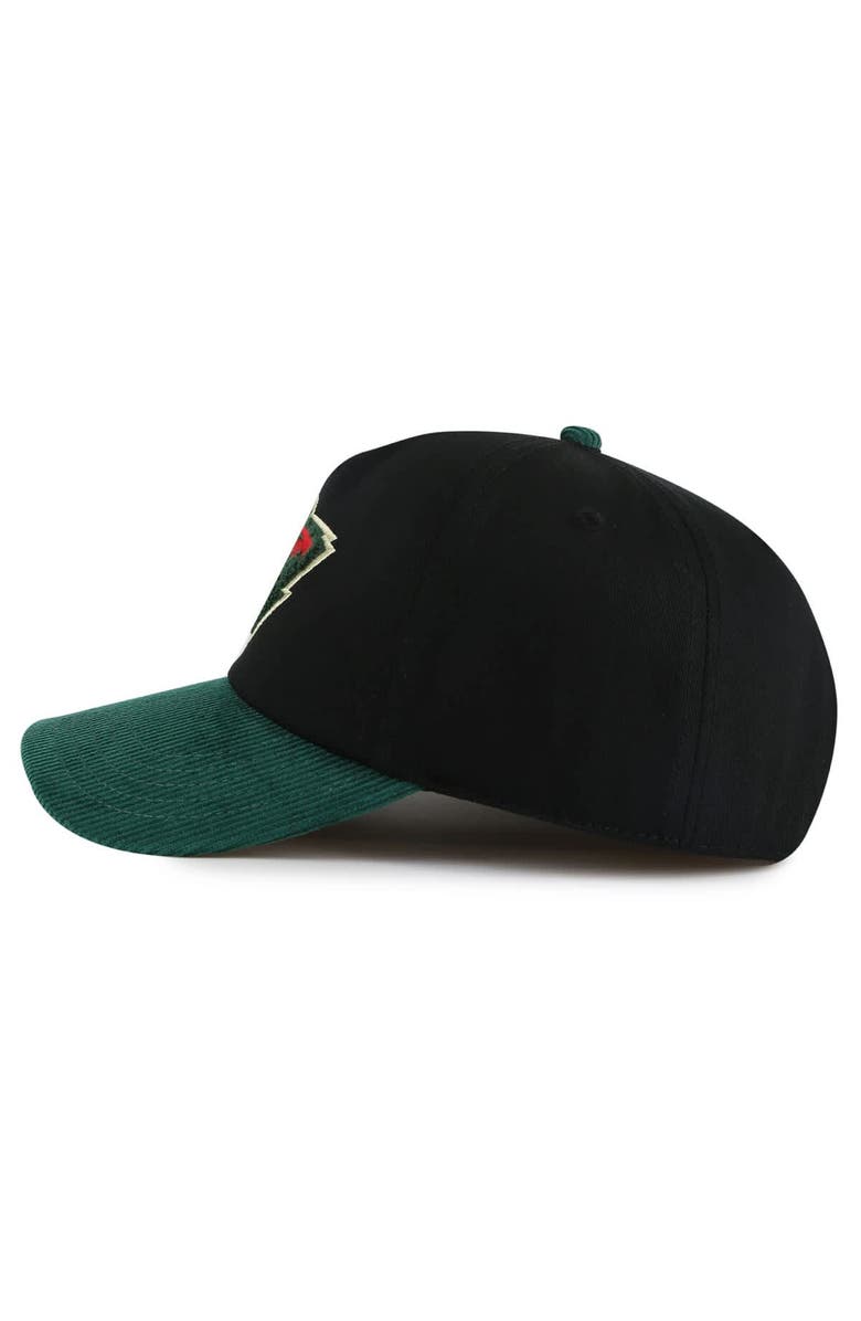 American Needle Men's American Needle Black/Green Minnesota Wild Burnett Adjustable Hat, Alternate, color, Black