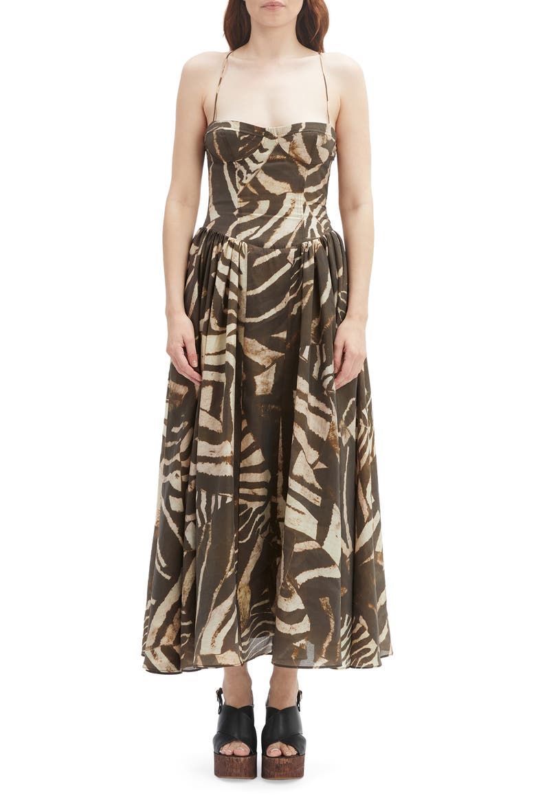 Estie Print Maxi Dress, Main, color, BROWN ANIMAL