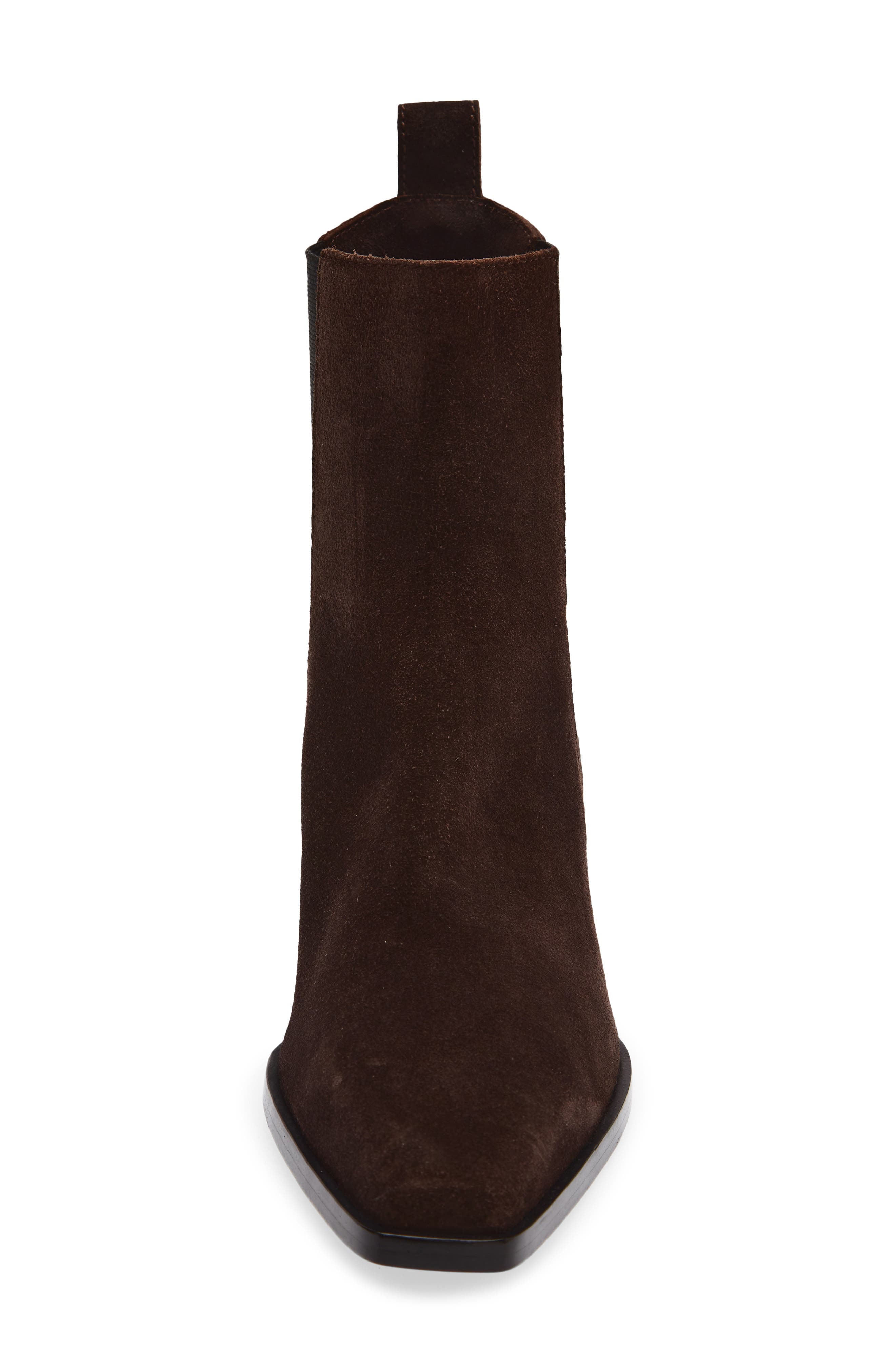 Joni Chelsea Bootie, Alternate, color, DARK CHOCOLATE SUEDE