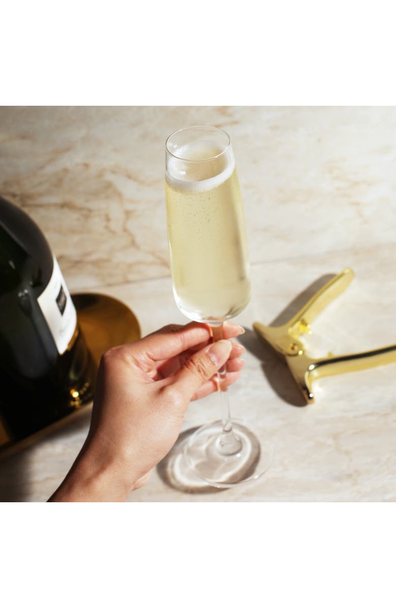 Viski Reserve Julien Crystal Champagne Flutes Set of 4, Alternate, color, Clear