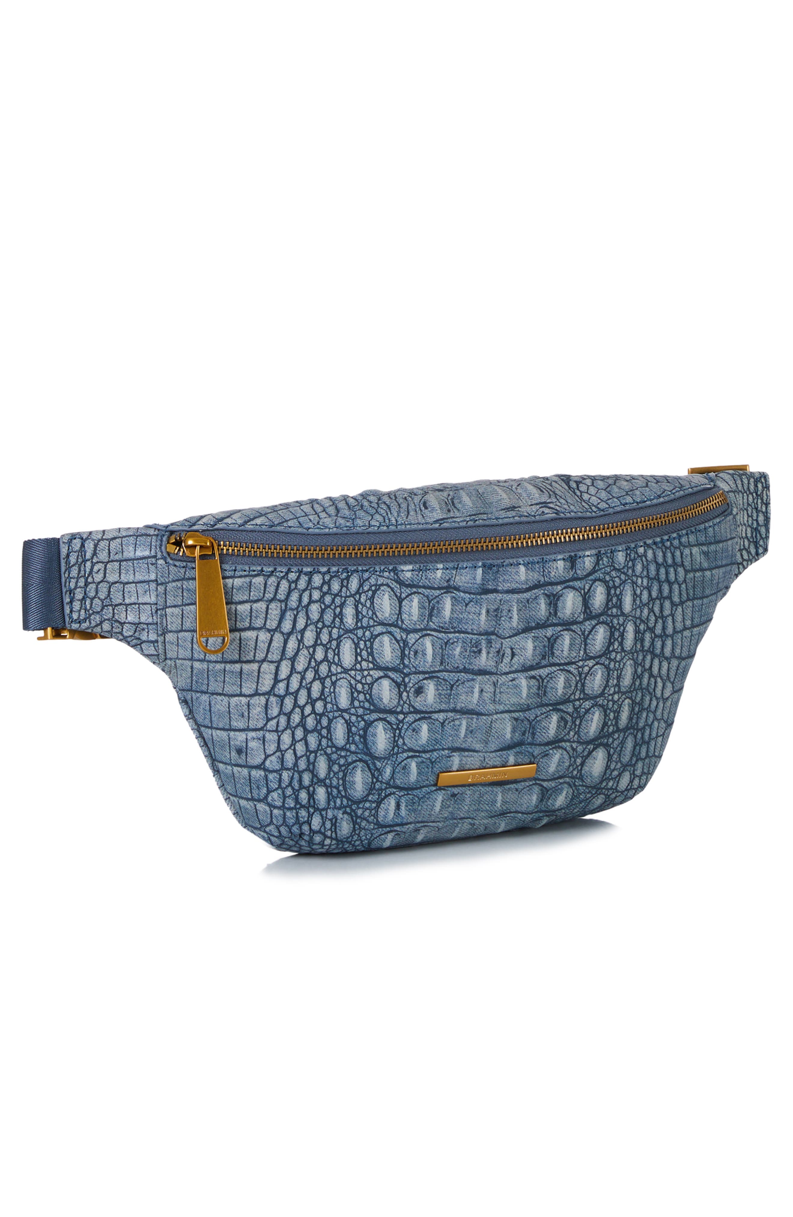 Brahmin Harker Croc Embossed Leather Belt Bag, Alternate, color, 