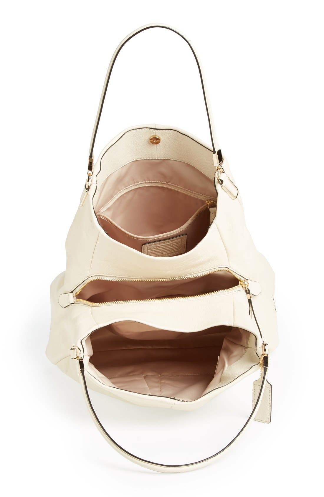 'Small Madison Phoebe' Leather Shoulder Bag, Alternate, color, MILK