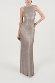 Nocturne Sequin Open Back Maxi Dress