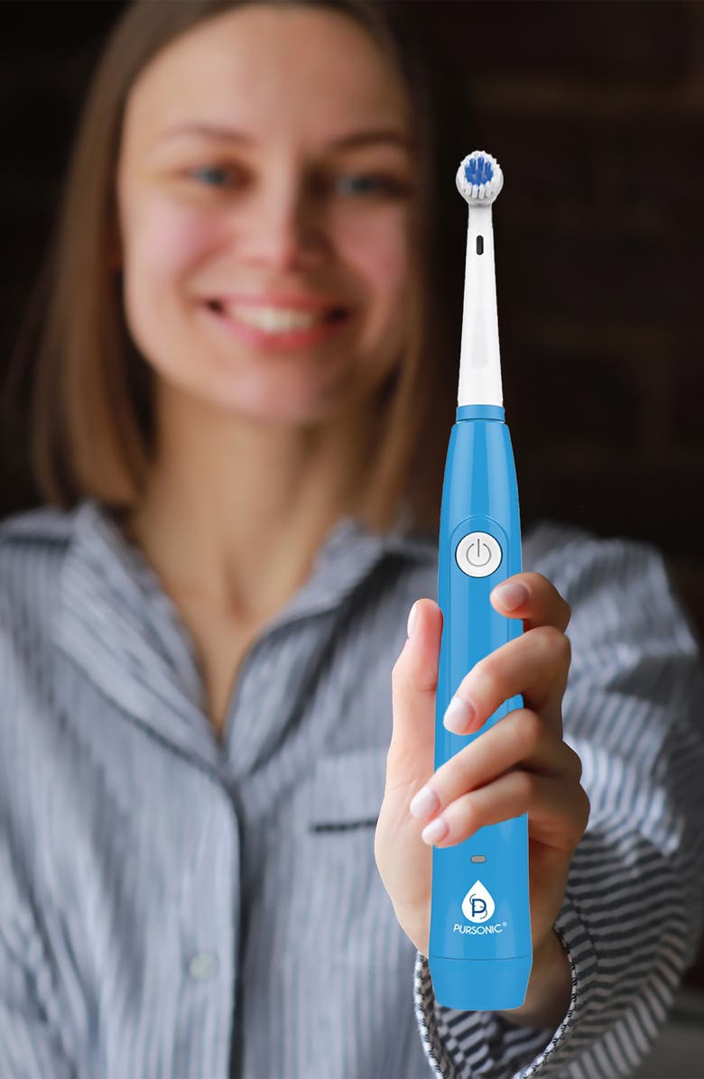 PURSONIC USB Rechargeable Rotary Toothbrush, Alternate, color, White/Blue