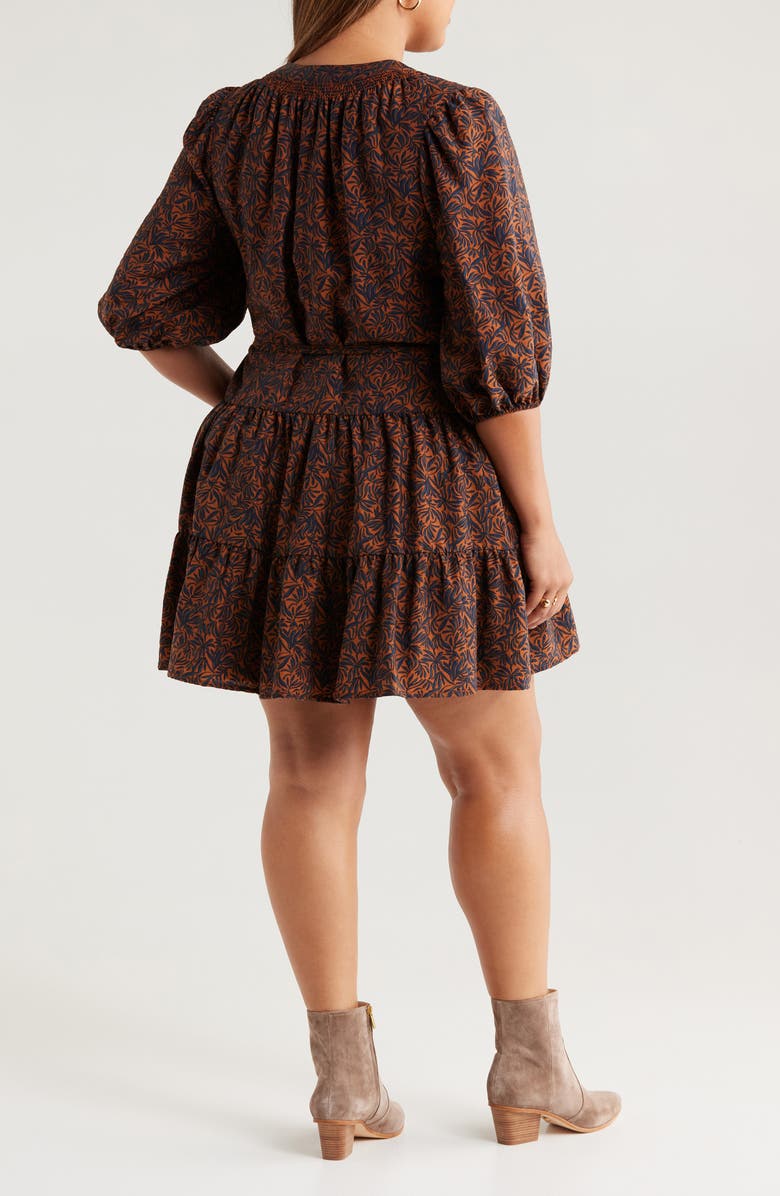 Caslon<sup>®</sup> Tie Neck Tiered Dress, Alternate, color, Rust Bisque Cecilia Bloom