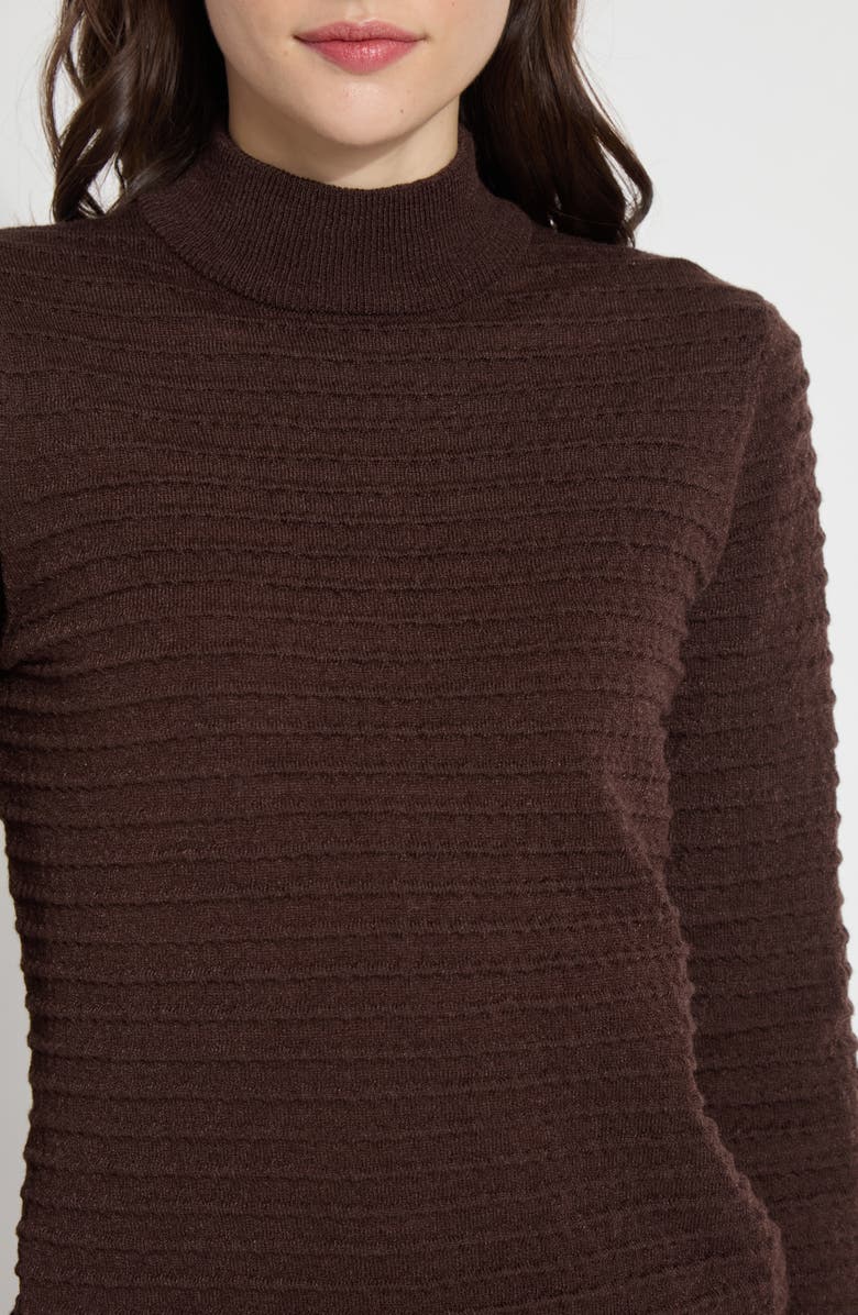 Lysse Smocked Mock Neck Sweater, Alternate, color, Dark Mocha