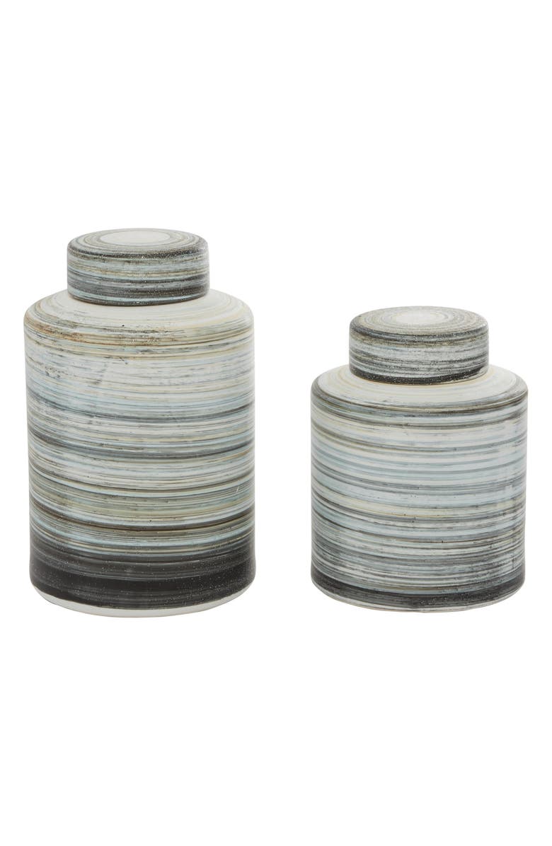 UMA Farm House Set of 3 Ceramic Canisters, Alternate, color, Gray